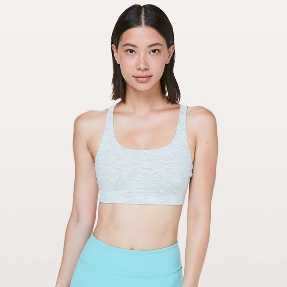 Lululemon Energy Bra Wee Are From Space Nimbus Battleship/Citra Lime Size 8 - Picture 1 of 9